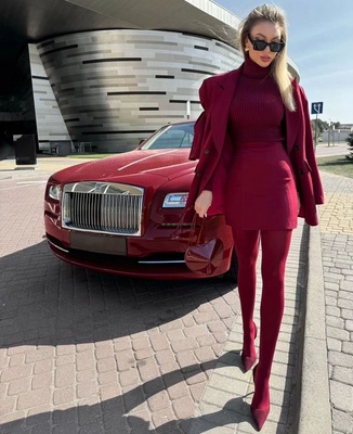 Sherry Pantyhose Stockings (Burgundy)