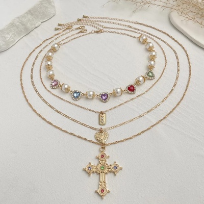 Lesley 4-piece Cross Necklace Set