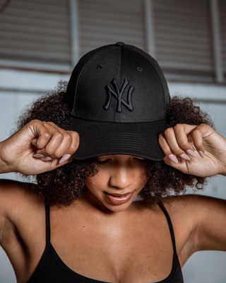 NY Baseball Cap Black with Black logo