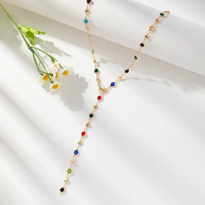 Multi Color Waterfall Necklace