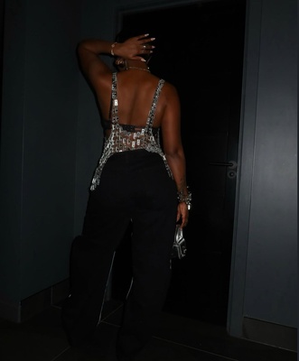 Mia Metallic Top (Free Size)