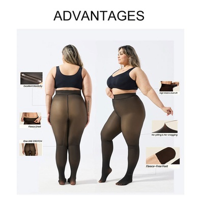 Fleece Tights Stockings Black